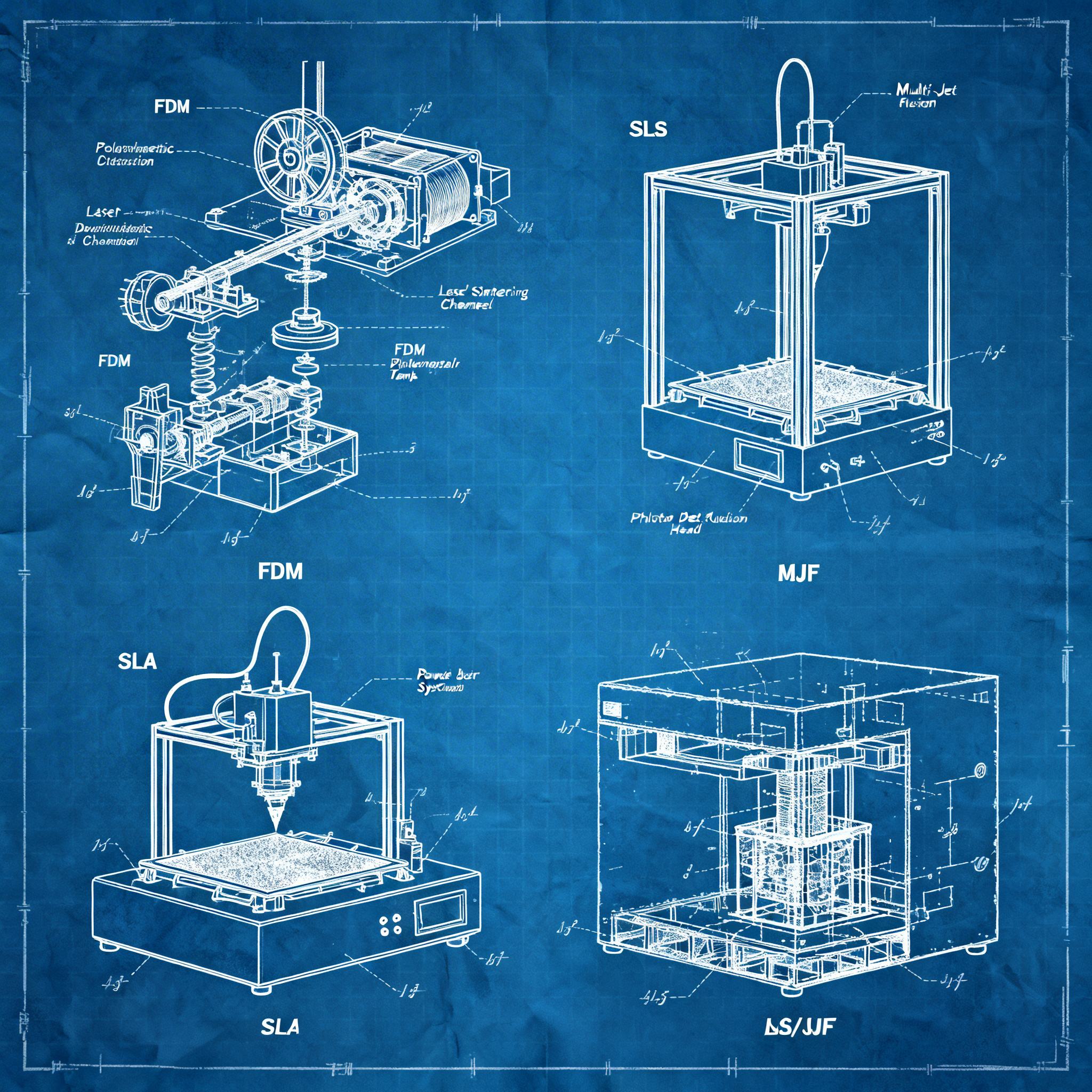 Comparison of 3D Printing Technologies for Polymers: FDM, SLA, SLS and MJF Compared