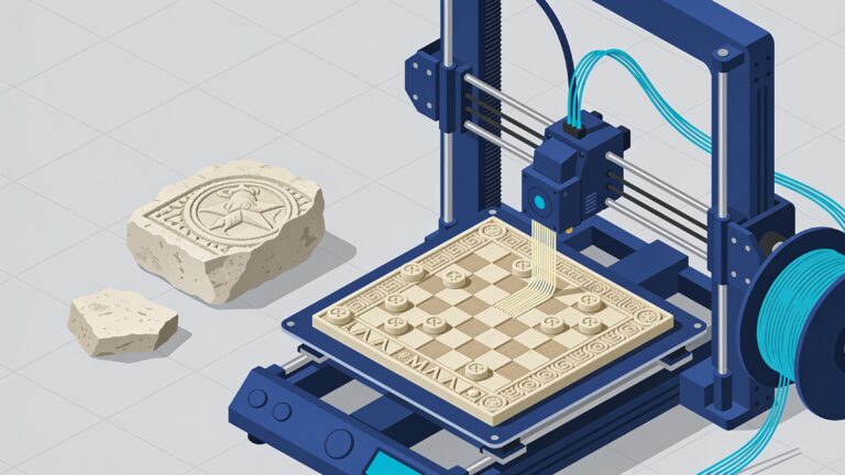 Archaeology: 3D print replica of Roman game board