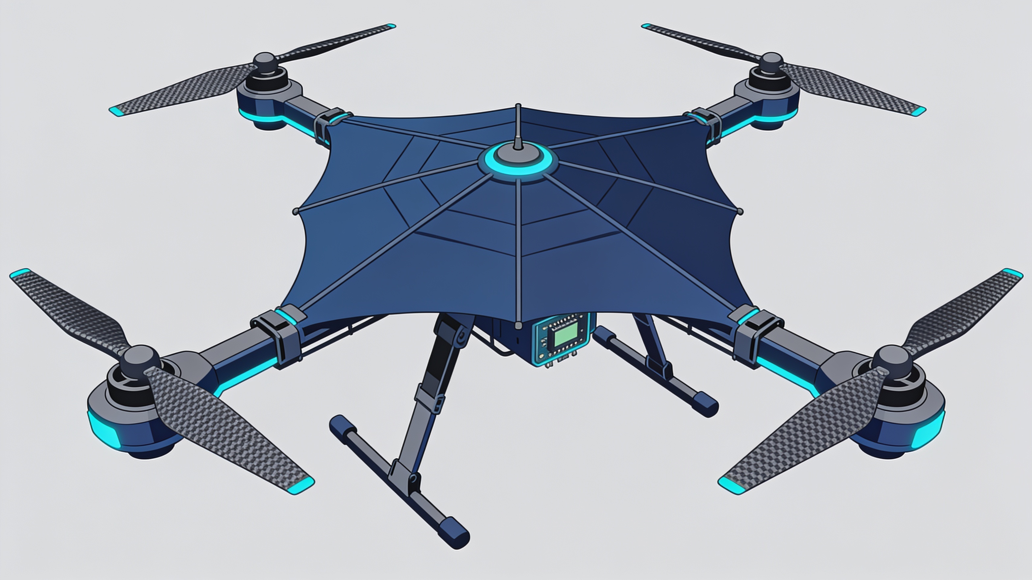 Autonomer Regenschirm: 3D-Iteration in Carbon-Nylon